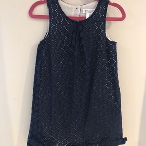 Girls sleeveless eyelet dress